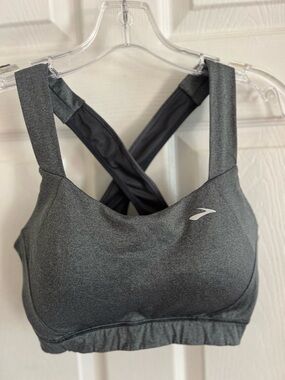 Brooks Juno high-impact wire-free sports bra Size Small heather gray Padded